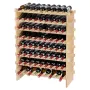 72 flaske stabelbar modulær vin rack bambus træ display hylde