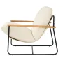 Accent Chair, Metal Framed Chair with Wooden Armrests, Modern Cozy Upholstered Armchair, with Soft Foam Cushioning, Detachable C