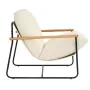Accent Chair, Metal Framed Chair with Wooden Armrests, Modern Cozy Upholstered Armchair, with Soft Foam Cushioning, Detachable C