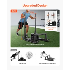 Weight Sled, Steel Power Sled, Fitness Strength Training Sleds for Athletic Exercise Speed Improvement, Workout Fitness Equipmen