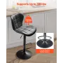 VEVOR Bar Stool Set of 2, Modern PU Leather Counter Height Stools, Swivel Kitchen Barstool with Back and Footrest, Height Adjust