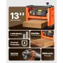 VEVOR Tykkelse Høvler, To-Klinge, 330 mm Bredde Arbejdsbord Power Benchtop Høvler, 1800W 23500 RPM Kraftig Motor, Dual Rollers,