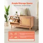 VEVOR Entryway Shoe Bench, 1000 x 300 x 530 mm Rattan-Like Shoes Bench with 2 Flip Drawers, 300lbs Shoe Storage Rack with 4 Comp