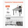 Expandable Outdoor Patio Dining Table, 80-160cm Rectangular Backyard Bistro Tables for 4-6, Aluminum Frame Metal Steel Slat , Al