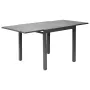 Expandable Outdoor Patio Dining Table, 80-160cm Rectangular Backyard Bistro Tables for 4-6, Aluminum Frame Metal Steel Slat , Al