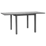 Expandable Outdoor Patio Dining Table, 80-160cm Rectangular Backyard Bistro Tables for 4-6, Aluminum Frame Metal Steel Slat , Al