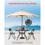 Udendørs Patio Spisebord, 94 cm Firkantet Metal Stål Lamel