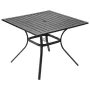 Udendørs Patio Spisebord, 94 cm Firkantet Metal Stål Lamel