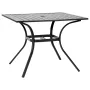 Outdoor Patio Dining Table, 94cm Square Metal Steel Slat Backyard Bistro Tables, with 38mm Umbrella Hole, Outside All-Weather La