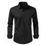Button Up-skjorte til mænd, Langærmede, rynkefri Button
