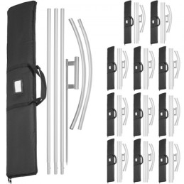 Annonceringsflagstang, 12 x Feather Flag Bundles med jordspids, 16 ft vindflagstangssæt med jordmontering af stavet,