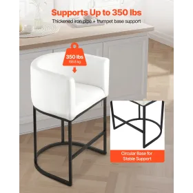 Bar Stool Set of 3, 63cm Counter Height Stools, Counter Barstool with Backrest, Arm, Metal Frame, and Footrest, Accent Fabric Ba