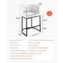 Bar Stool Set of 3, 63cm Counter Height Stools, Counter Barstool with Backrest, Arm, Metal Frame, and Footrest, Accent Fabric Ba