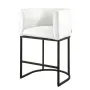 Bar Stool Set of 3, 63cm Counter Height Stools, Counter Barstool with Backrest, Arm, Metal Frame, and Footrest, Accent Fabric Ba