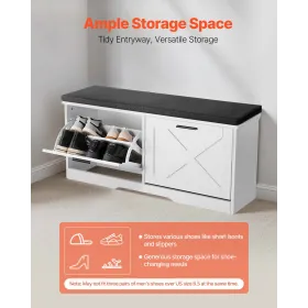 VEVOR Entryway Skoopbevaringsbænk, 1000 x 305 x 475 mm Skoopbevaring med vippeskuffer, 440lbs smal skostativbænk med Cus