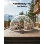 Garden Dome Tent, 2.9 x 1.75 m Outdoor Clear Bubble Tent for 2-4 Person, Weatherproof Geodesic Dome Greenhouse with Window, PVC 