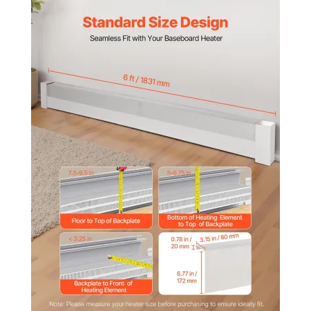 Baseboard Heater Covers, Basic Series 1831 mm Standard Electric