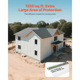 VEVOR House Wrap, 2740 x 45720 mm, 0,13 mm tyk dampspærre, kraftig plastfolie til rivefast, dråbestofdamp