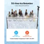 75.71 L Rolling Ice Chest Cart, with 2-Stage Telescopic Pull Handle and 2 Swivel Casters, Portable Table Beach Patio Party Bar C