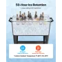 VEVOR 75,71 L rullende iskiste, rummer op til 50 flasker / 110 dåser, bærbar terrasse til festbar drikkekøler med bundhylde
