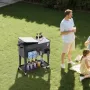 75.71 L Rolling Ice Chest, Holds up to 50 Bottles / 110 Cans, Portable Patio Party Bar Drink Cooler Cart with Bottom Shelf, Beve