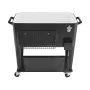 75.71 L Rolling Ice Chest, Holds up to 50 Bottles / 110 Cans, Portable Patio Party Bar Drink Cooler Cart with Bottom Shelf, Beve