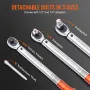 Torque Wrench, 3/8-inch Drive Click Torque Wrench 10-80ft.lb/14-110n.m, Dual-Direction Adjustable Torque Wrench Set, Mechanical 