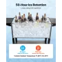 VEVOR 75,7L rullende iskiste, rummer op til 50 flasker / 110 dåser, bærbar gårdhave festbar drikkekølervogn med bundhylde og