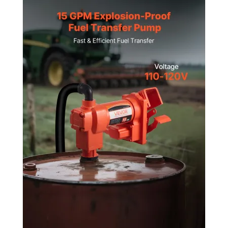 brændstofoverførselspumpe 230V, 15 GPM 57 l/min, AC elektrisk