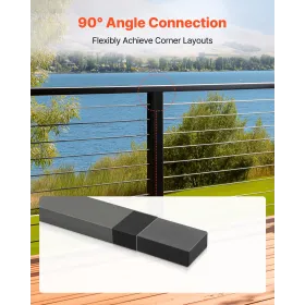 VEVOR 2 Pack Handrail Connectors, Flat Extension Stair Railing Accessories, POM Hand Rail Connector Fittings for Rectangular Cab