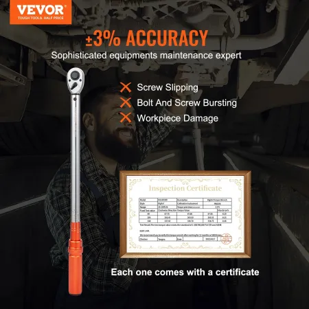 Torque Wrench, 1.3 cm Drive Click Torque Wrench 20-250ft.lb/34-340n.m, Dual-Direction Adjustable Torque Wrench Set, Mechanical D