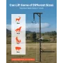 Truck Hitch Game Hoist, 600 lbs Load Capacity, Hunting Deer Hoist with 2-inch Receiver, 360-Degree Swivel Shaft & Adjustable Hei
