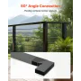 2 Pack Corner Connectors for Handrail, Extension Stair Railing Accessories, POM Hand Rail Connector Fittings for Rectangular Cab