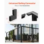 2 Pack Corner Connectors for Handrail, Extension Stair Railing Accessories, POM Hand Rail Connector Fittings for Rectangular Cab