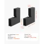 2 Pack Corner Connectors for Handrail, Extension Stair Railing Accessories, POM Hand Rail Connector Fittings for Rectangular Cab