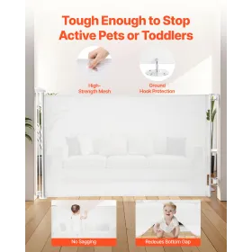 VEVOR indtrækbar babylåge, udvides til 1450 mm bred, 980 mm høj, med sikkerhedslås, nem at bruge, gå igennem uden trippin