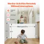 Retractable Baby Gate, Extends to 1450 mm Wide, 980 mm Tall, with Security Lock, Easy to Use, Walk Through Without Tripping, Mes