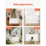 Retractable Baby Gate, Extends to 1450 mm Wide, 980 mm Tall, with Security Lock, Easy to Use, Walk Through Without Tripping, Mes