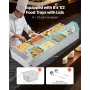 VEVOR kommerciel madvarmer, 1700 W elektrisk dampvarmer i rustfrit stål med glasdæksel, 8-pandes bordplade Buffet Bain Ma