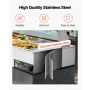 Commercial Food Warmer, 1700W Electric Stainless Steel Steam Food Warmer with Glass Cover, 8-Pan Countertop Buffet Bain Marie wi