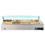 Commercial Food Warmer, 1700W Electric Stainless Steel Steam Food Warmer with Glass Cover, 8-Pan Countertop Buffet Bain Marie wi