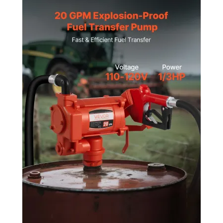 brændstofoverførselspumpe 230V, 20 GPM 76 L/min, AC Elektrisk