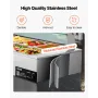 Commercial Food Warmer, 1700W Electric Stainless Steel Steam Food Warmer with Glass Cover, 10-Pan Countertop Buffet Bain Marie w