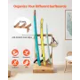 VEVOR Vertical Surfboard Stand, 3 Tiers Wooden Surfboard Rack for Storage and Display, Freestanding Board Stand Organizer with H