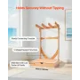 Vertical Surfboard Stand, 3 Tiers Wooden Surfboard Rack for Storage and Display, Freestanding Board Stand Organizer with Hanging