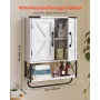 VEVOR Bathroom Wall Cabinet, with 2 Doors & Adjustable Shelf, Over the Toilet Storage Medicine Cabinet Wall Mounted, Hanging Org