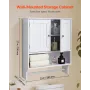VEVOR Bathroom Wall Cabinet, 2 Doors and Adjustable Shelf, Over the Toilet Storage Medicine Cabinet Wall Mounted, Hanging Organi