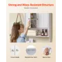 VEVOR Bathroom Wall Cabinet, 2 Doors and Adjustable Shelf, Over the Toilet Storage Medicine Cabinet Wall Mounted, Hanging Organi