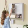 Bathroom Wall Cabinet, 2 Doors and Adjustable Shelf, Over the Toilet Storage Medicine Cabinet Wall Mounted, Hanging Organizer wi