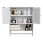 Bathroom Wall Cabinet, 2 Doors and Adjustable Shelf, Over the Toilet Storage Medicine Cabinet Wall Mounted, Hanging Organizer wi